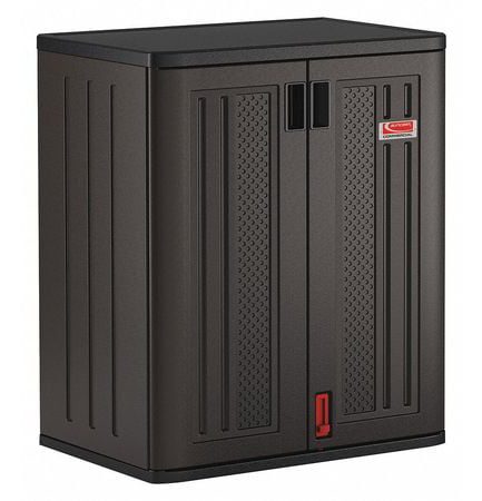Suncast 36-Inch Storage Cabinet Locker for Garage and Shed， Black