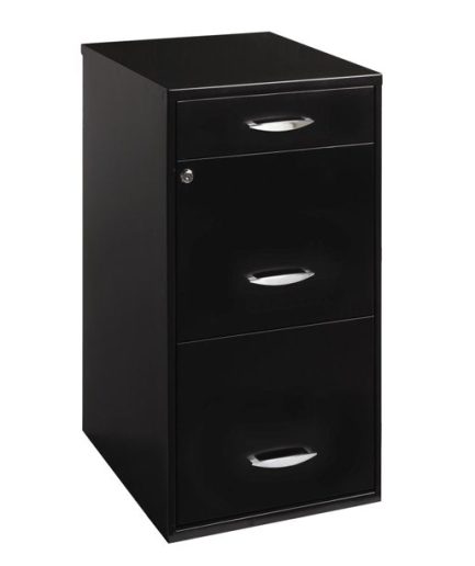 Space Solutions Filing Cabinet 18"W， 3-Drawer Organizer File， Black