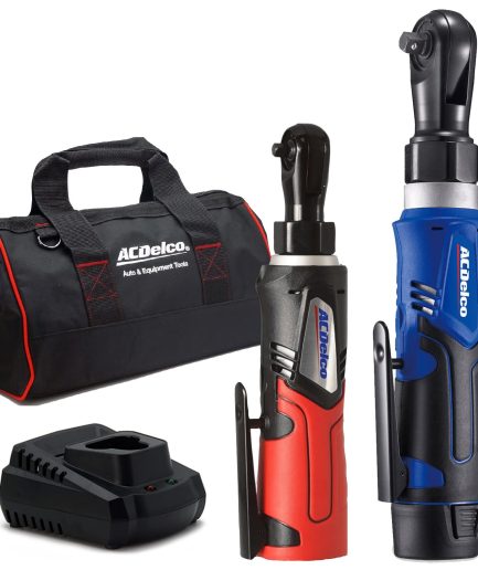 ACDelco ARW1209-K9 G12 Series 12V Li-ion Cordless u00bcu201d & 3/8u201d Ratchet Wrench Combo Tool Kit with Canvas Bag
