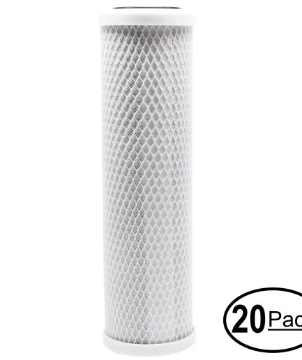 20-Pack Replacement for PurePro EC106-Alkaline Activated Carbon Block Filter - Universal 10 inch Filter for PurePro Alkaline RO System - Denali Pure Brand