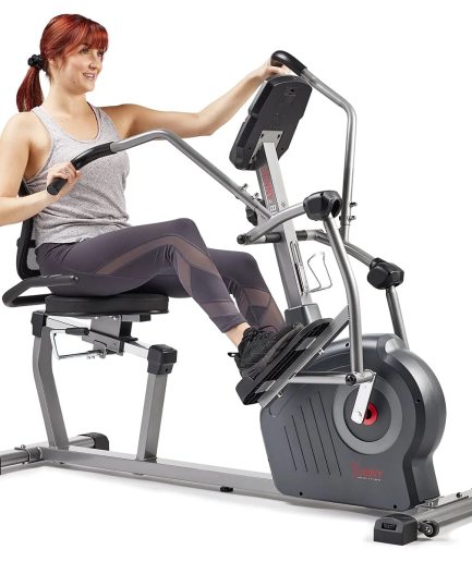 Sunny Health & Fitness Elite Connected Recumbent Cross Trainer Elliptical + Arm Exercisers SF-RBE420049
