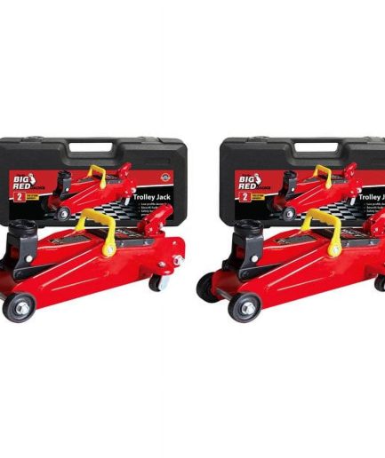 Torin Jacks Big Red 2 Ton Hydraulic Swivel Trolley Floor Jack with Carry Case, 2 Pack