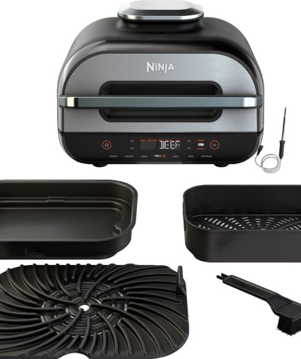 Ninja Foodi Smart XL 6-in-1 Indoor Grill with 4-qt Air Fryer, Roast, Bake, Broil, & Dehydrate - Black