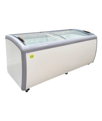 72 in. Curved Lid Glass Commercial Chest Freezer, 14.5 Cu. Ft.