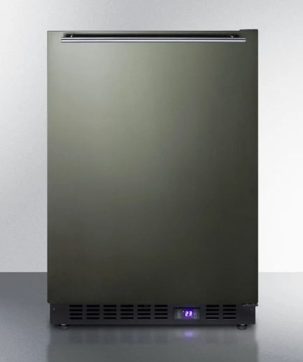 24" Wide Built-In All-Freezer, Black Stainless Steel