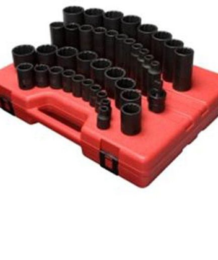 Sunex 2698 1/2" Dr. 12 Pt. 39 Pc. SAE Master Impact Socket Set