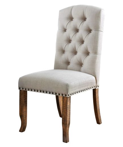24/7 Shop At Home Banff Set of 2 Wood Dining Chairs in Ivory