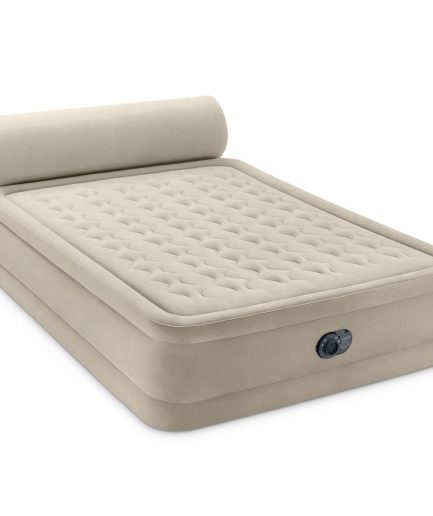 Intex Durabeam Headboard 18 Queen Air Mattress with Built-in Pump