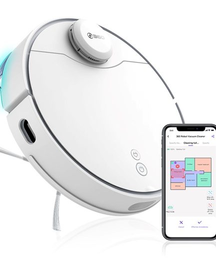360 - S9 LiDAR Dual-Eye Vacuum+Mop Combo Robot Cleaner - White