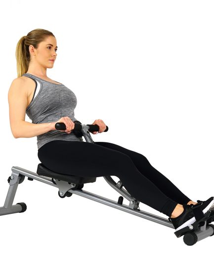 Sunny Health & Fitness SF-RW1205 12 Adjustable Resistance Rowing Machine Rower w/ Digital Monitor
