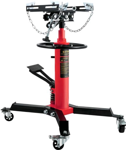 BENTISM Transmission Jack 1100 lbs 2-Stage Hydraulic High Lift Vertical Telescopic,Red