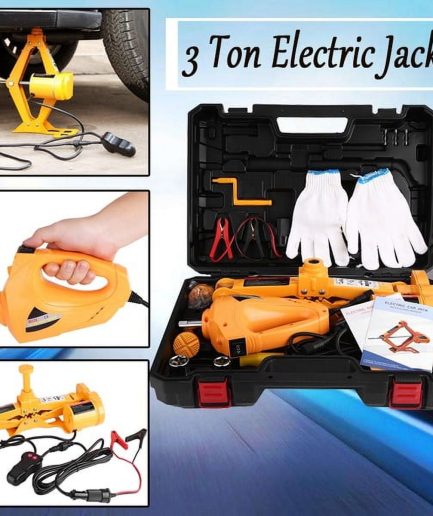 3Ton 12V DC Automotive Electric Jack Lifting Car SUV Emergency Equipment w/ Impact Wrench