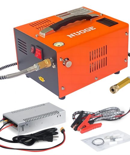 NUOGE Pcp Air Compressor,4500Psi 30Mpa Powered by Car 12V DC or Home 110V AC W/Converter