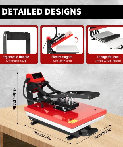 16"x20" Slide Out Auto Open Heat Press Machine Clamshell Slide Out Base T-Shirt